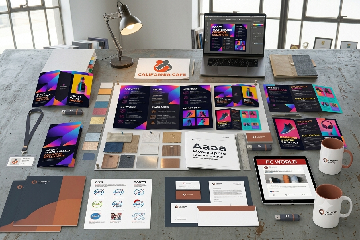 California Café branding and design workspace